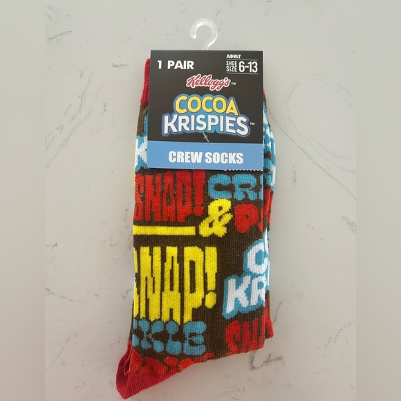Kellogg’s Cocoa Krispies Crew Socks – Adult Size 6–13- NWT - Picture 2 of 4